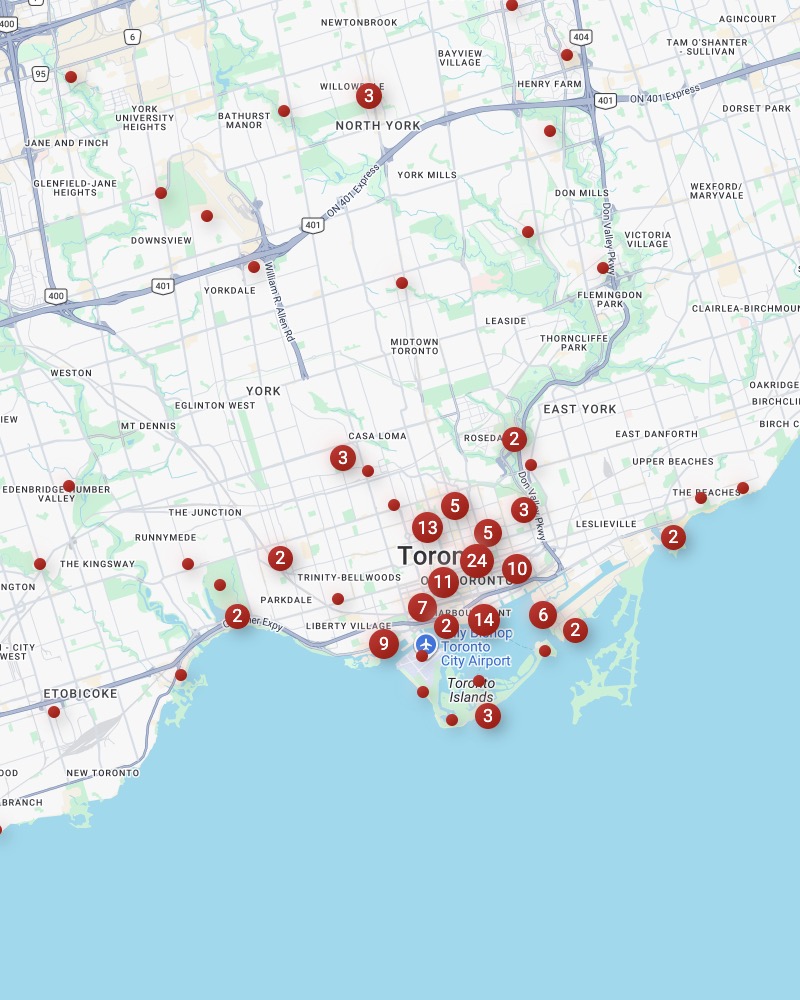 Toronto Attractions and Places of Interest Map Preview