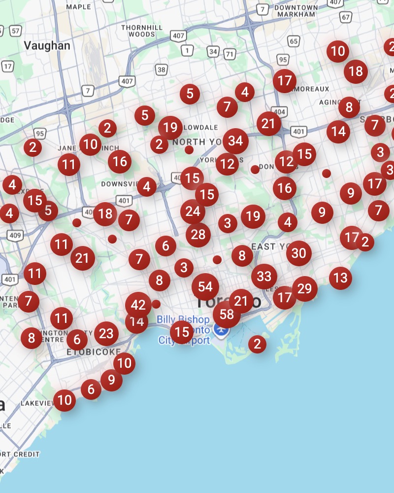 Toronto Licensed Child Care Centres Map Preview